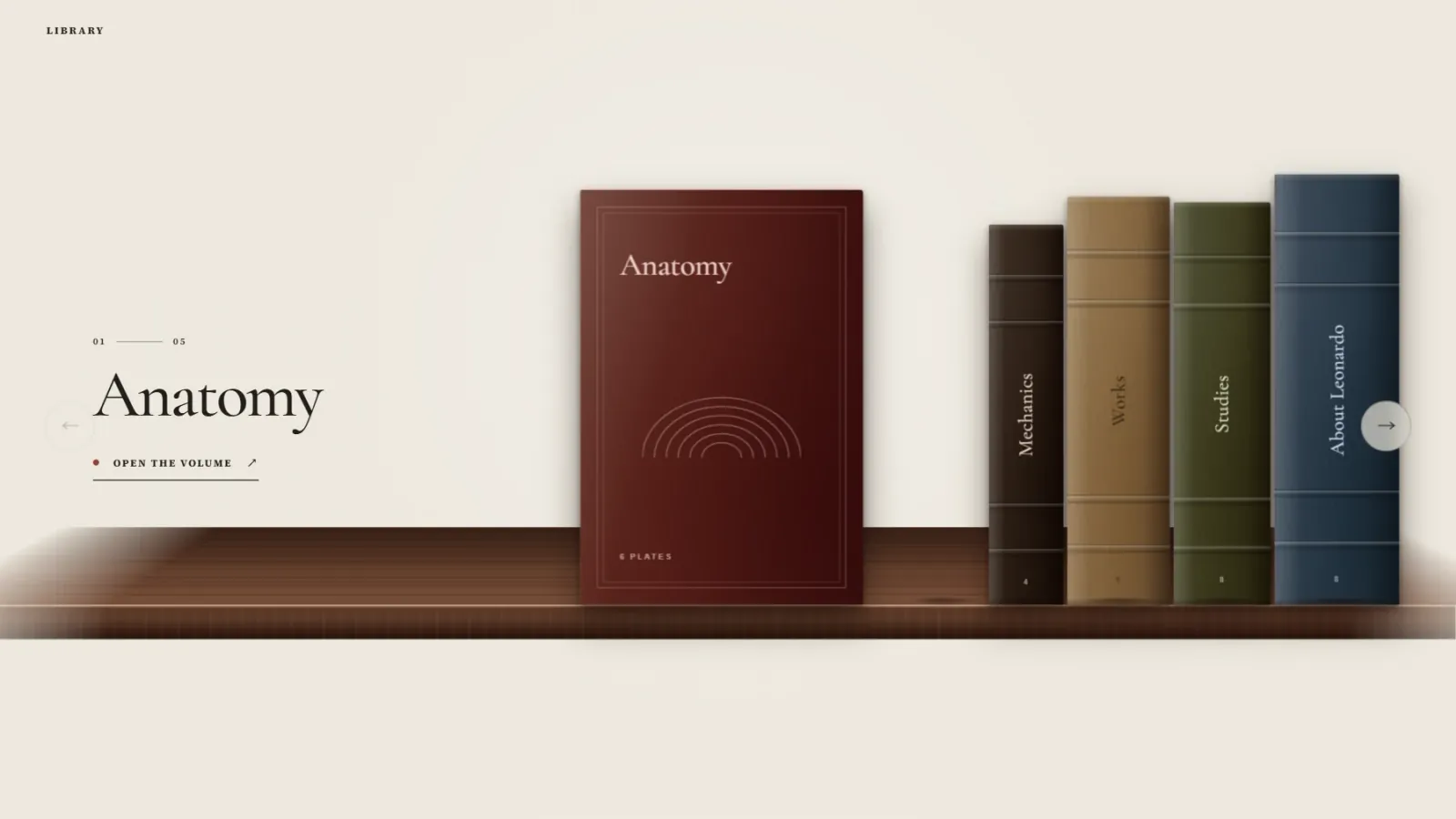 The library shelf, with the Anatomy volume taken out.